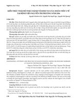 Kiến thức thái độ thực hành vệ sinh tay của nhân viên y tế tại Bệnh viện Nguyễn Tri Phương năm 2016