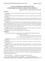 Các yếu tố liên quan đến truyền máu ở trẻ sơ sinh non tháng tại Bệnh viện Nhi Đồng 1