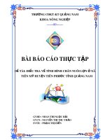 Báo cáo thực tập: Điều tra về tình hình chăn nuôi lợn ở xã Tiên Mỹ huyện Tiên Phước tỉnh Quảng Nam