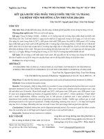 Kết quả bước đầu phẫu thuật điều trị tắc tá tràng tại Bệnh viện Nhi Đồng Cần Thơ năm 2016-2018