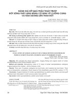 Đánh giá kết quả phẫu thuật trượt đốt sống thắt lưng bằng cố định vít cuống cung và hàn xương liên thân đốt