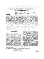 Preliminary results of robotic approach in rectal cancer surgery