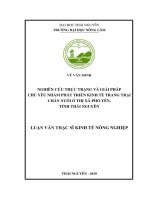 Nghiên cứu thực trạng và giải pháp chủ yếu nhằm phát triển kinh tế trang trại chăn nuôi ở thị xã Phổ Yên, tỉnh Thái Nguyên (Luận văn thạc sĩ)