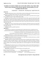 Nghiên cứu hoàn thiện sản xuất mẫu hồng cầu theo tiêu chuẩn ISO 17043:2010 ứng dụng trong ngoại kiểm các xét nghiệm truyền máu