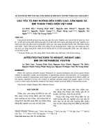 Các yếu tố ảnh hưởng đến chiều cao, cân nặng và BMI thanh thiếu niên Việt Nam