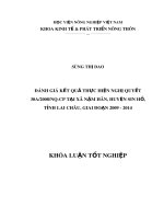 Khóa luận tốt nghiệp: Đánh giá kết quả thực hiện nghị quyết 30a/2008/NQ-CP tại xã Nậm Hăn, huyện Sin Hồ, tỉnh Lai Châu, giai đoạn 2009-2014