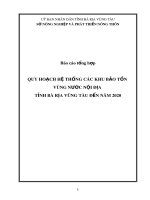 Báo cáo tổng hợp: Quy hoạch hệ thống các khu bảo tồn vùng nước nội địa tỉnh Bà Rịa - Vũng Tàu đến năm 2020