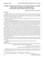 Nghiên cứu kết quả ngắn hạn của phương pháp can thiệp động mạch vành qua da ở bệnh nhân hội chứng mạch vành cấp rất cao tuổi