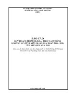 Báo cáo: Quy hoạch thăm dò, khai thác và sử dụng khoáng sản tỉnh Kiên Giang giai đoạn 2016-2020, tầm nhìn đến năm 2030