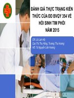 Đề tài nghiên cứu: Đánh giá thực trạng kiến thức của điều dưỡng bệnh viện Quân Y 354 về hồi sinh tim phổi năm 2015
