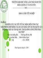 Khoá luận tốt nghiệp: Nghiên cứu các yếu tố tác động đến công tác giải phóng mặt bằng của dự án nâng cấp cải tạo quốc lộ 3 trên địa bàn xã Tân Quang, thị xã Sông Công, tỉnh Thái Nguyên