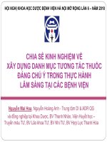 Chia sẻ kinh nghiệm về xây dựng danh mục tương tác thuốc đáng chú ý trong thực hành lâm sàng tại các bệnh viện