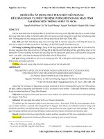 Bước đầu áp dụng máy phun hút mũi xoang để chẩn đoán và điều trị bệnh viêm mũi xoang mạn tính tại Bệnh viện Thống Nhất tp. HCM