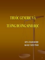 Báo cáo Thuốc Generic và tương đương sinh học
