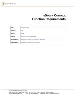 Project name: sStock Control Function Requirements