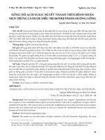 Nồng độ acid folic huyết thanh trên bệnh nhân mụn trứng cá được điều trị isotretinoin đường uống