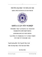 Tóm tắt Khóa luận tốt nghiệp khoa Xuất bản - Phát hành: Tìm hiểu việc vận dụng các tham số Marketing hỗn hợp trong kinh doanh xuất bản phẩm tại công ty TNHH Đầu tư và phát triển Tân Việt từ
