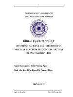 Tóm tắt Khóa luận tốt nghiệp khoa Xuất bản - Phát hành: Phát hành sách Lý luận - Chính trị của Nhà xuất bản Chính trị quốc gia - Sự thật trong 5 năm 2007 - 2011