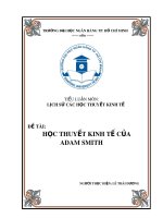 Tiểu luận Lịch sử các học thuyết kinh tế: Học thuyết kinh tế của adam smith