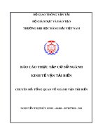 Báo cáo thực tập cơ sở ngành Kinh tế vận tải biển: Tổng quan về ngành vận tải biển