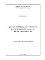 Quản lý thiết bị dạy học thực hành tại trường đại học ngoại ngữ, đại học quốc gia hà nội 