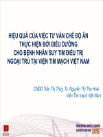 Đề tài: Hiệu quả của việc điều dưỡng tư vấn chế độ ăn thực hiện bởi điều dưỡng cho bệnh nhân suy tim điều trị ngoại trú tại Viện Tim mạch Việt Nam