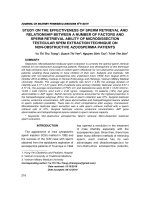 Study on the effectiveness of sperm retrieval and relationship between a number of factors and sperm retrieval ability of microdissection testicular spem extraction technique on non