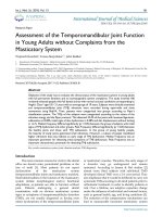 Assessment of the temporomandibular joint function in young adults without complaints from the masticatory system