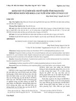 Khảo sát tỉ lệ mới mắc huyết khối tĩnh mạch sâu trên bệnh nhân nội khoa cao tuổi nằm viện có nguy cơ