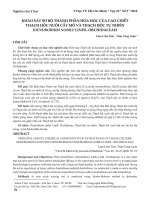 Khảo sát sơ bộ thành phần hóa học của cao chiết Thạch hộc nuôi cấy mô và Thạch hộc tự nhiên (Dendrobium nobile Lindl. Orchidaceae)