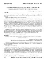 Đặc điểm hội chứng nguy kịch hô hấp cấp ở trẻ em tại khoa hồi sức tích cực Bệnh viện Nhi đồng 1