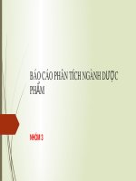 Bài thuyết trình nhóm: Báo cáo phân tích ngành Dược phẩm