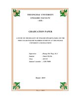 A study on the reality of learning english speaking skill of the first year english majored students at thuong mai university and solutions 