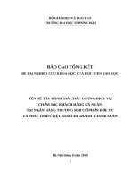 các yếu tố ảnh hưởng đến chất lượng dchj vụ chăm sóc khách hàng cá nhân tại VCB hoàn kiếm