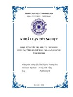 Tóm tắt Khóa luận tốt nghiệp khoa Xuất bản - Phát hành: Hoạt động tiêu thụ XBP của Công ty cổ phần PHS Hồ Chí Minh FAHASA – chi nhánh tại Hà Nội năm 2010-2011