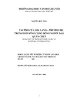 Tóm tắt Khóa luận tốt nghiệp khoa Văn hóa dân tộc thiểu số: Vai trò của già làng - trưởng họ trong đời sống cộng đồng của người Dao Quần Chẹt ở thôn Hợp Nhất, xã Ba Vì, huyện Ba Vì, tỉnh Hà