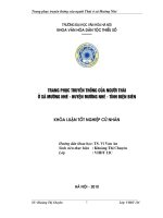 Tóm tắt Khóa luận tốt nghiệp khoa Văn hóa dân tộc thiểu số: Trang phục truyền thống của người Thái ở xã Mường Nhé, huyện Mường Nhé, tỉnh Điện Biên