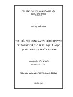 Tóm tắt Khóa luận tốt nghiệp khoa Di sản văn hóa: Tìm hiểu nội dung và tài liệu hiện vật trưng bày về các triều đại Lê - Mạc tại Bảo tàng lịch sử Việt Nam