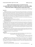Nồng độ Interleukin 31 huyết thanh và mối liên quan với mức độ ngứa và các đặc điểm lâm sàng khác ở bệnh nhân chàm thể tạng