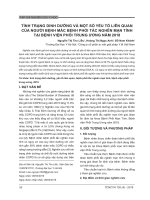 Tình trạng dinh dưỡng và một số yếu tố liên quan của người bệnh mắc bệnh phổi tắc nghẽn mạn tính tại Bệnh viện Phổi Trung Ương năm 2018