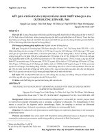 Kết quả chẩn đoán u bụng bằng sinh thiết kim qua da dưới hướng dẫn siêu âm