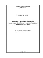 Vận dụng thuyết phân quyền trong tổ chức và hoạt động của bộ máy nhà nước việt nam 