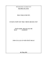 Tóm tắt luận án Tiến sĩ Kỹ thuật: Sử dụng ngôn ngữ trục trong dịch đa ngữ