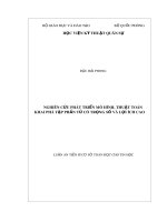 Luận án tiến sĩ Toán học: Nghiên cứu phát triển mô hình, thuật toán khai phá tập phần tử có trọng số và lợi ích cao