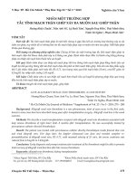 Nhân một trường hợp tắc tĩnh mạch thận ghép xảy ra muộn sau ghép thận