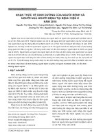 Nhận thức về dinh dưỡng của người bệnh và người nhà người bệnh tại Bệnh viện K năm 2018