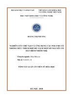 Tóm tắt Luận án Tiến sĩ Hóa học: Nghiên cứu chế tạo và ứng dụng các polyme có nhóm chức thích hợp để tách một số nguyên tố đất hiếm nhóm nhẹ