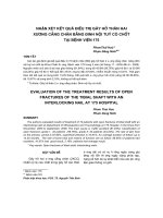 Nhận xét kết quả điều trị gãy xương hở thân hai xương cẳng chân bằng đinh nội tủy có chốt tại Bệnh viện 175