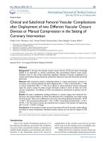 Clinical and subclinical femoral vascular complications after deployment of two different vascular closure devices or manual compression in the setting of coronary intervention