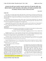 Đánh giá kết quả phẫu thuật nẹp vít cổ trước điều trị bệnh nhân chấn thương cột sống cổ thấp tại Bệnh viện Đa khoa Trung ương Thái Nguyên